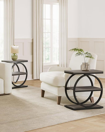 LITTLE TREE End Table, 3-Tier Side Table, Slim Sofa Side Table - Image 7