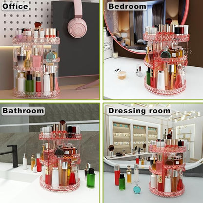 360 Rotating Makeup Organizer, DIY Adjustable Makeup Carousel Spinning Holder - Image 5