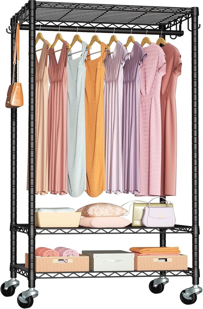 FUTASSI P6 Rolling Clothes Rack Heavy Duty, Clothing Racks by FUTASSI