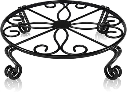 12"x3.1" Black Plant Stand for Flower Pot Heavy Duty Potted Holder Indoor by Autopromake