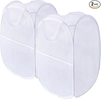 Foldable Mesh Popup Laundry Hamper, Laundry Basket Easy to Open and Fold by Unknown