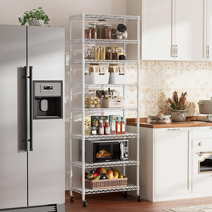 SINGAYE 8 Tier Shelf Organizer Storage Metal Shelves Garage Wire Shelving Unit - Image 2