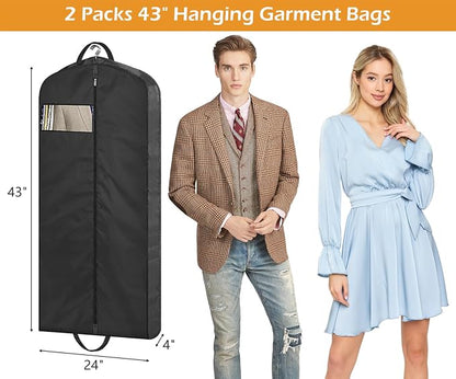 MISSLO 43" Mens Garment Bags for Travel Waterproof Suit Bags for Closet Storage - Image 3