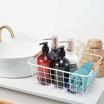 Wire Basket 4 Pcs Wire Storage Baskets Wire Baskets Organizing - Image 3