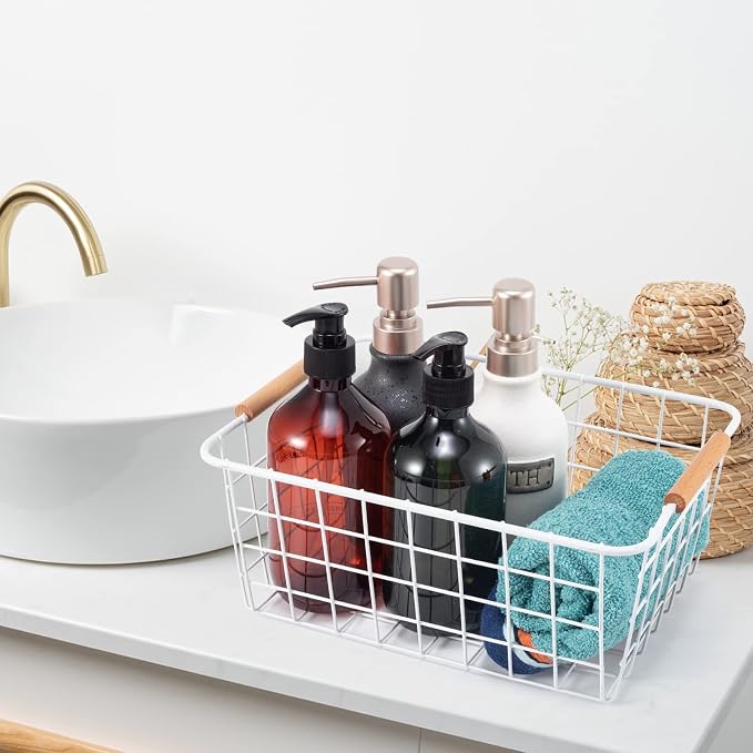 Wire Basket 2 Pcs Wire Storage Baskets Wire Baskets Organizing - Image 3
