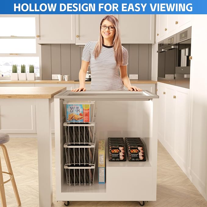 4 Pack Freezer Organizer Bins for 7 Cu.FT Chest Deep Freezer Sort Frozen Meats - Image 4
