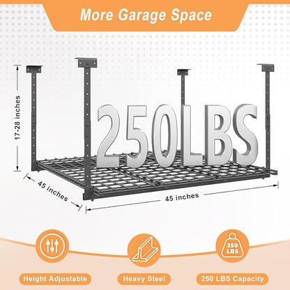 45-Inch x 45-Inch Overhead Garage Storage Rack, Heavy Duty Storage Organizer - Image 4
