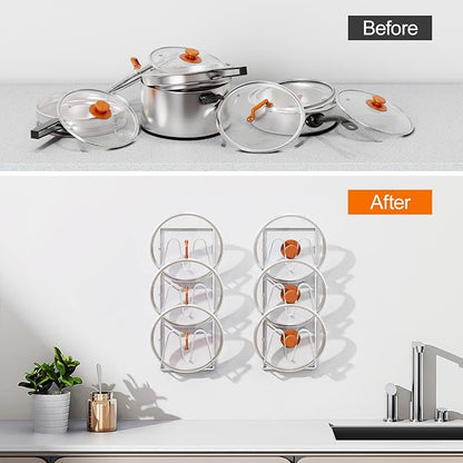 2 Pack Pot Lid Organizer Rack, 6-Tier Pot Lids Holder - Image 6