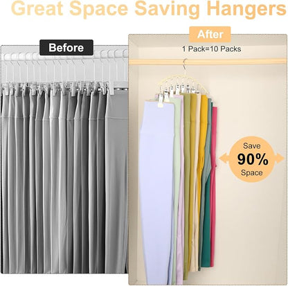 Volnamal Legging Organizer for Closet, 2 Pack Metal Yoga Pants Hangers - Image 4