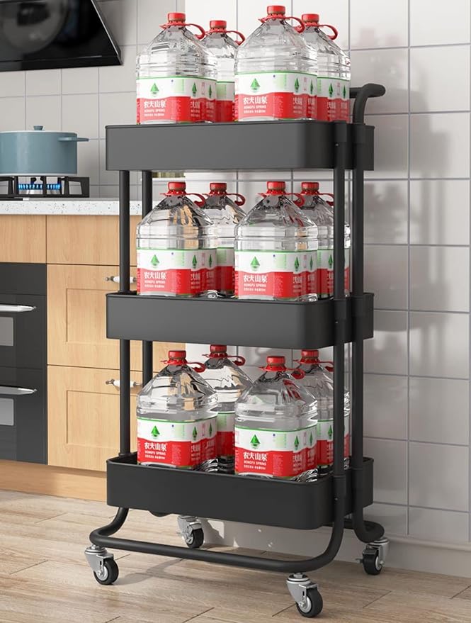 Sooyee 3 Tier Utility Cart, Rolling Cart - Image 5