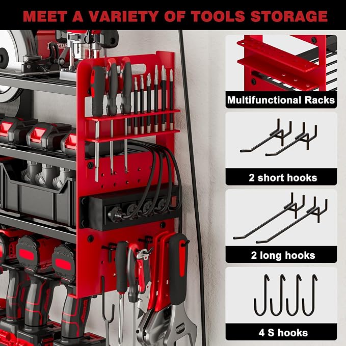 12 Cordless Drill Holder Large Power Tool Organizer Wall Mount - Image 4