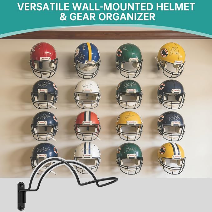 4 Pcs Wall Mounted Helmet Rack Storage Display Rack Hanger, Motorcycle Helmet - Image 7