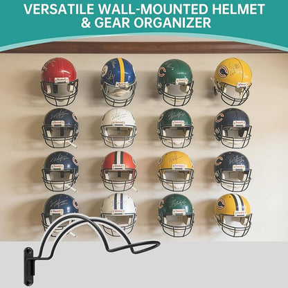 4 Pcs Wall Mounted Helmet Rack Storage Display Rack Hanger, Motorcycle Helmet - Image 7