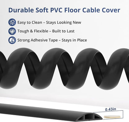 ZhiYo 3.6ft Cord Covers for Wires on Floor, Cord Hider Floor Hide Extension - Image 4
