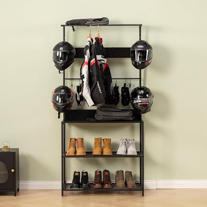 Motorcycle & Sports Helmet Rack & Gear Organizer – Fits 7 Helmets, Boots & - Image 8
