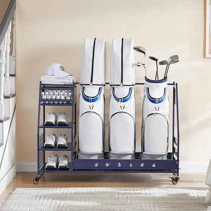 Lauren&Harold Golf Bag Organizer Garage Storage, Golf Storage Rack Stand Fits 2 - Image 8