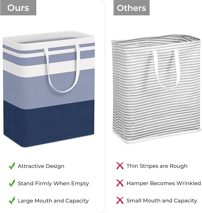 HomeHacks 2-Pack Large Laundry Basket, Waterproof, Freestanding Laundry Hamper - Image 3