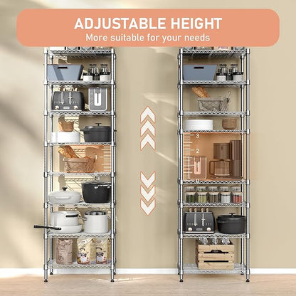 8 Tier 2000 lbs Storage Rack Metal Wire Shelving Unit, Storage Standing Shelf - Image 6