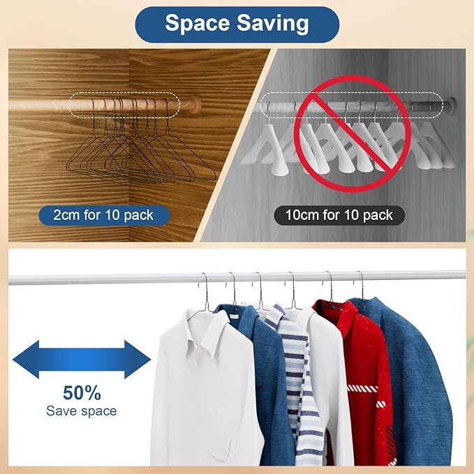 SPECILITE Wire Metal Clothes Hangers Bulk 50 Pack - Image 4