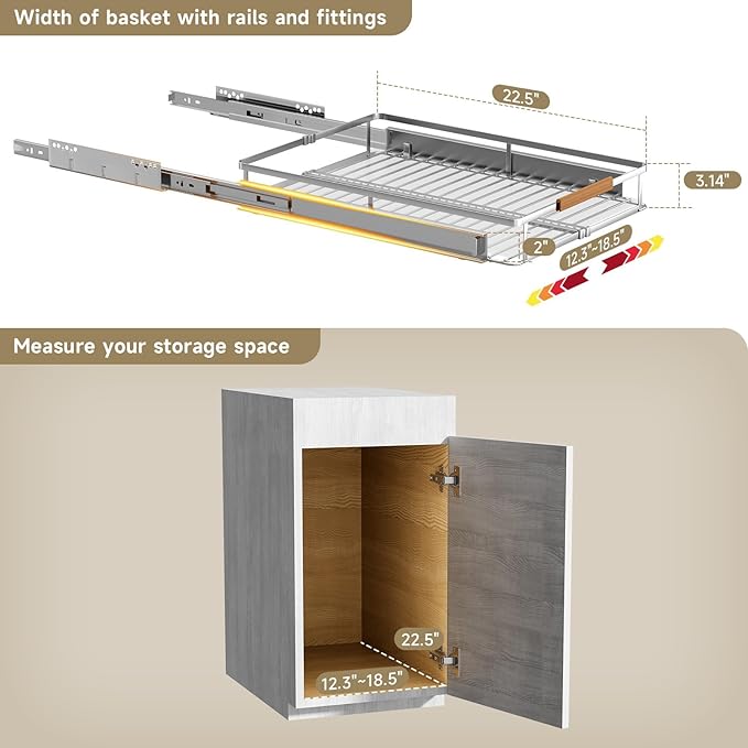 2 Pack Expandable Pull Out Cabinet Organizer，Side Mounting - Image 2