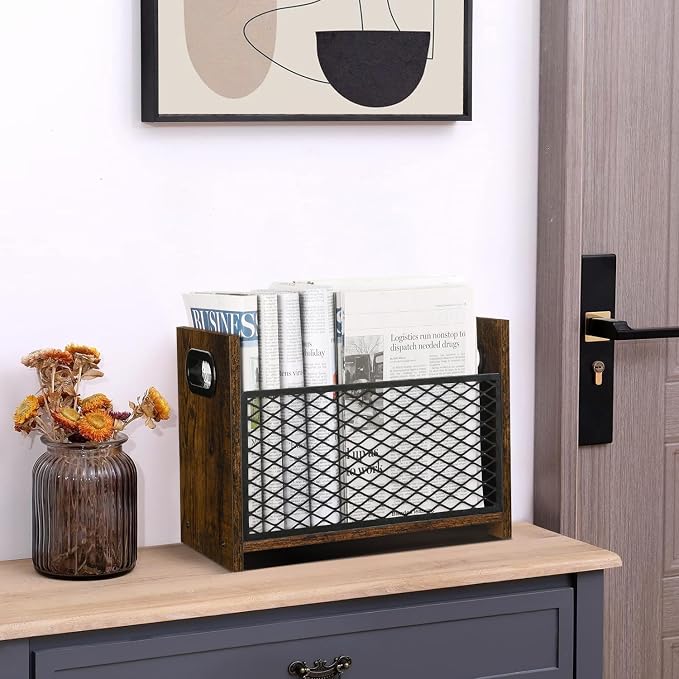 YINMIT Magazine Holder, Magazine Rack Floor, Magazine Storage Basket, File - Image 8