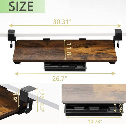 ETHU Keyboard Tray Under Desk, 26.77" X 11.81" Large Size Keyboard Tray - Image 3