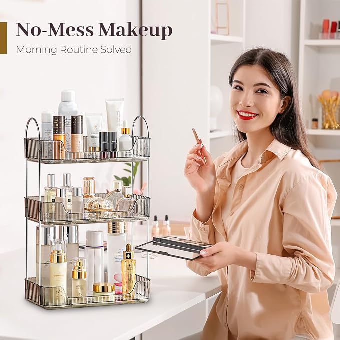 Aveniee Bathroom Counter Organizer, 3 Tier Perfume Skin Care Countertop Storage - Image 2