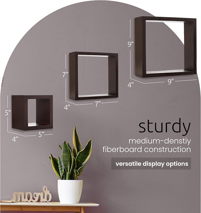 Kiera Grace Cubbi Floating Shelves, Modern Wall-Mounted Square Shelves - Image 2