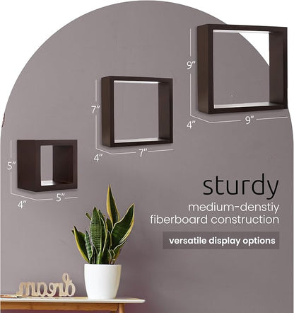 Kiera Grace Cubbi Floating Shelves, Modern Wall-Mounted Square Shelves - Image 2