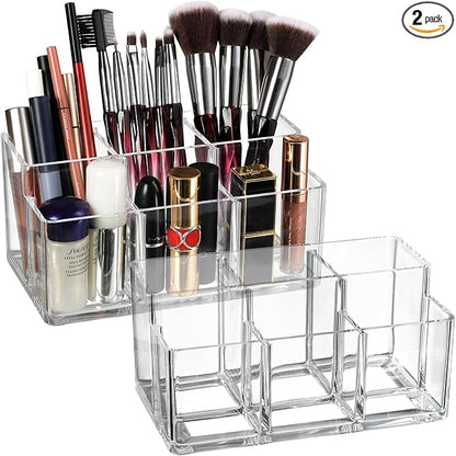 Foraineam 2 Pack Acrylic Makeup Brushes Holder by Foraineam