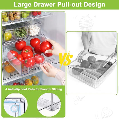 YINGRACE 10 Pack Fridge Organizer Bins, Stackable Refrigerator Organizers and - Image 3