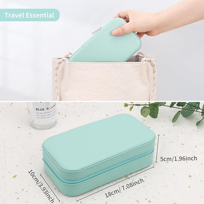 DesignSter Travel Jewelry Box, PU Leather Portable Jewelry Case, Small Jewelry - Image 6