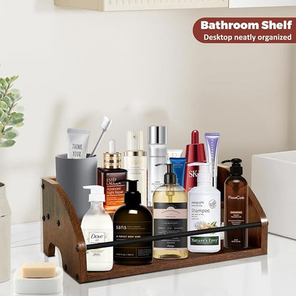 Wooden Countertop Organizer- Liquor Bottle Display Shelf, Coffee Syrup Rack - Image 7