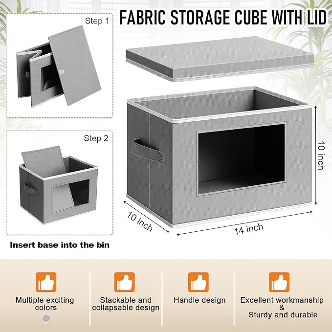 Threehoney 10 Pcs Fabric Storage Cubes - Image 3
