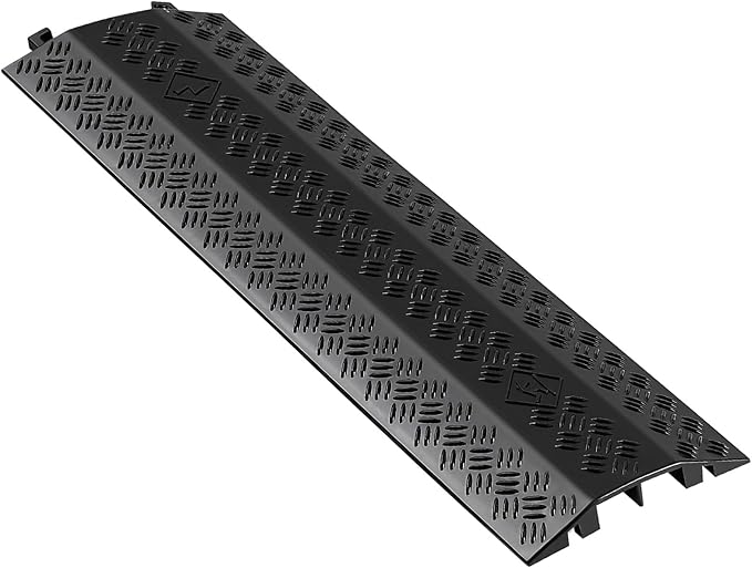 VEVOR 1 Pack Drop Over Cable Cover, 2 Channel Heavy Duty Cable Hose Protector by VEVOR