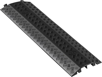 VEVOR 1 Pack Drop Over Cable Cover, 2 Channel Heavy Duty Cable Hose Protector by VEVOR