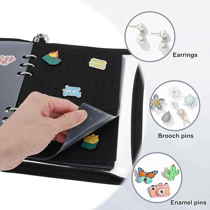 CAPASTEC Pin Bag, Portable Pin Display Book, Brooches Storage - Image 5