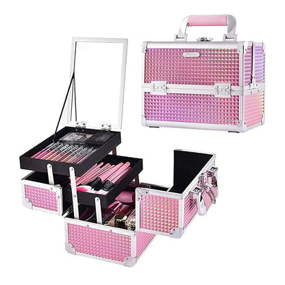 Joligrace Makeup Train Case Makeup Case Organizer Portable Cosmetic Box Storage by Joligrace