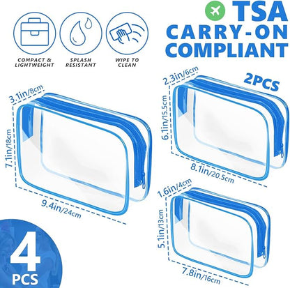 AURUZA Clear Makeup Bag, Portable Travel Toiletry Bags - Image 2
