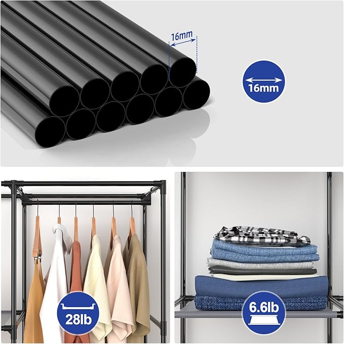 Gray Cover Portable Closet - Image 3