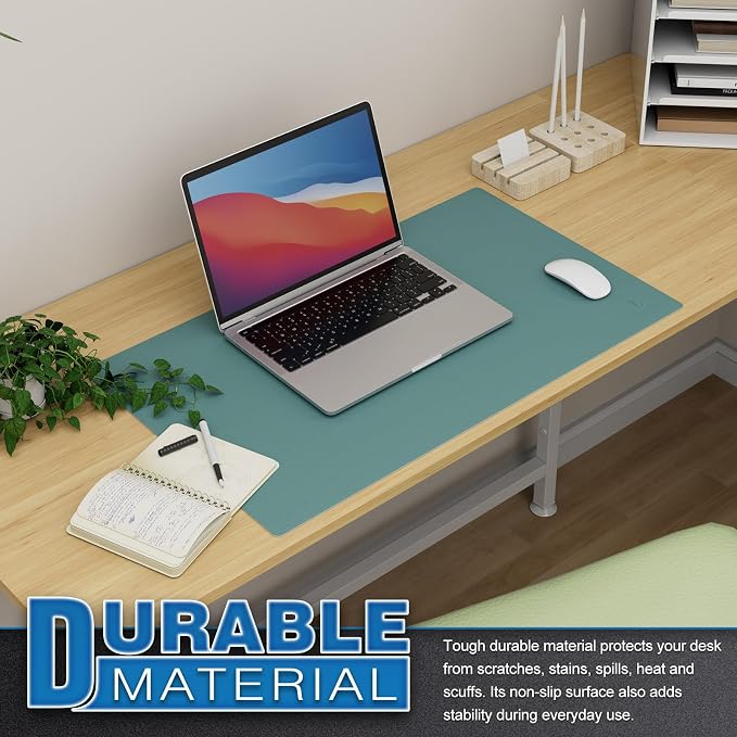 K KNODEL Small Office Leather Desk Mat, Mouse and Keyboard Pad, Computer and - Image 5