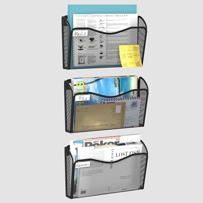 Wall File Organizer, Mesh Hanging File Organizer, Home Office Organization and - Image 6