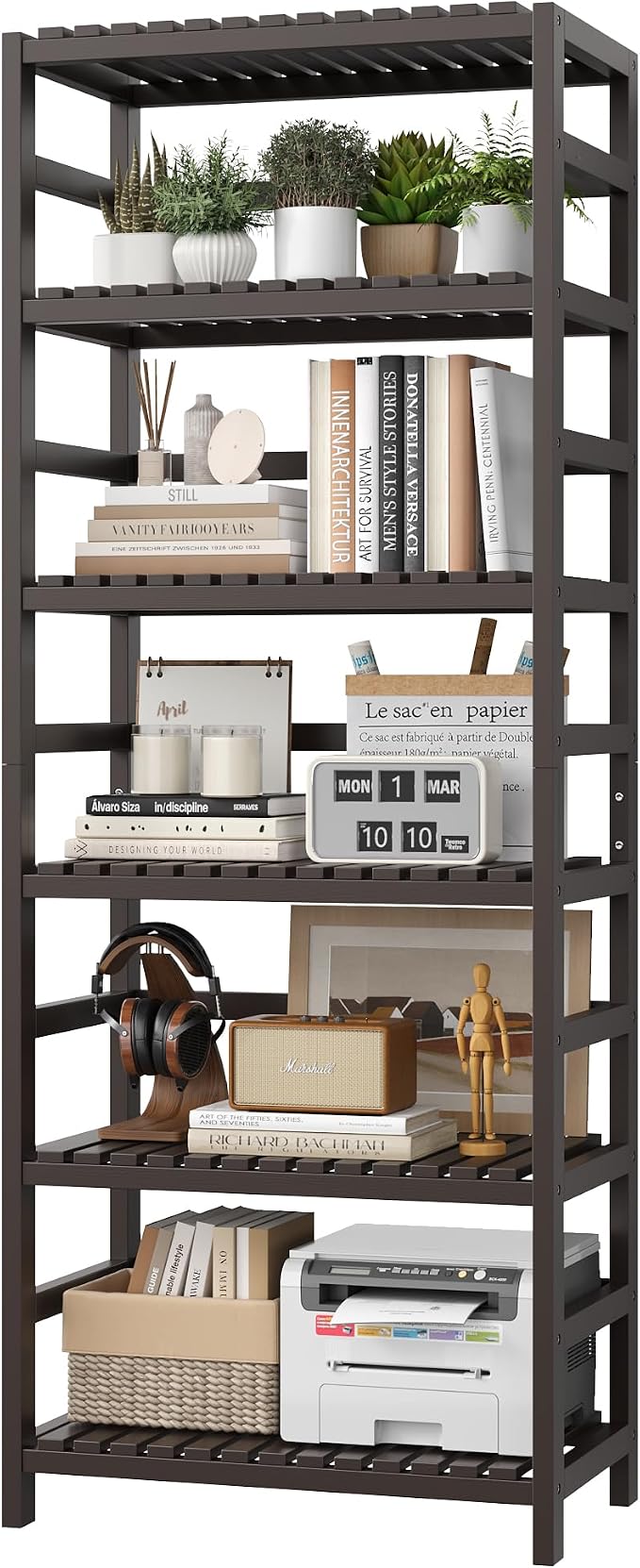 FOTOSOK 6-Tier Bamboo Shelf by FOTOSOK