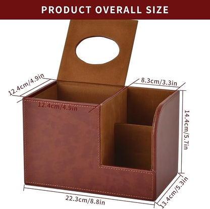 PU Leather Square Tissue Box Cover, Tissue Box - Image 3