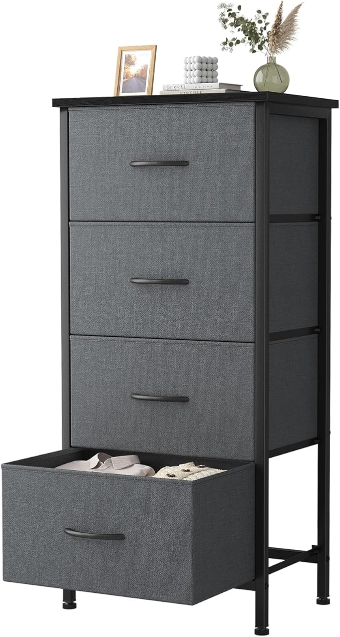 Sweetcrispy Dresser for Bedroom, 4 Drawer Storage Cabinet, Tall Nightstand | by Sweetcrispy