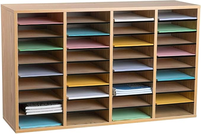 AdirOffice Wooden Adjustable Literature Organizer, 36 Compartment Office Mailbox - Image 7