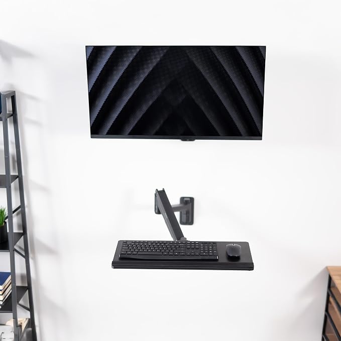 VIVO Sit-Stand 24 Inch Pneumatic Spring Keyboard and Mouse Tray Wall Mount - Image 9