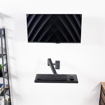VIVO Sit-Stand 24 Inch Pneumatic Spring Keyboard and Mouse Tray Wall Mount - Image 9