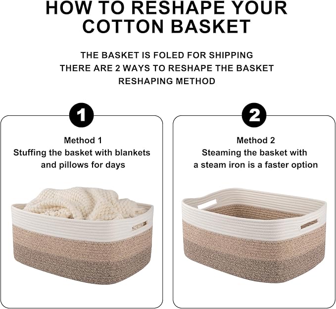 OIASKET Large Storage Basket for Organizing, Woven Rope Basket for Shelves - Image 8