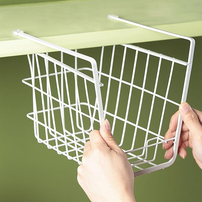 Fdit Metal Wire Rack Hanging Shelf, Under Cabinet Shelf Basket Organizer - Image 3